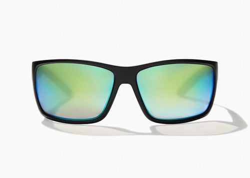 Black Matte w/Green Mirror Glass Lens Bajio Bales Beach Polarized Sunglasses in Black Matte BAJIO