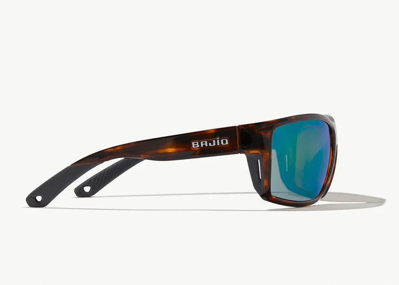 Load image into Gallery viewer, Brown Tortoise Gloss w/Green Mirror Glass Lens Bajio Bales Beach Polarized Sunglasses in Brown Tortoise Gloss BAJIO
