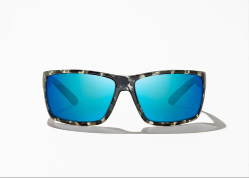 Gray Camo Matte w/Blue Mirror Glass Lens Bajio Bales Beach Polarized Sunglasses in Gray Camo Matte BAJIO