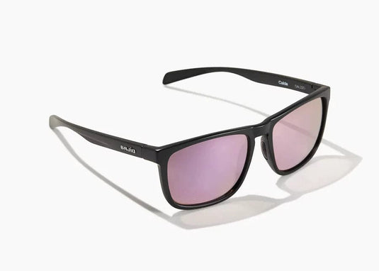 Black Matte w/Rose Mirror Glass Lens Bajio Calda Polarized Sunglasses in Black Matte BAJIO