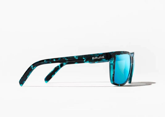 Blue Tortoise Gloss w/Blue Mirror Glass Lens Bajio Paila Polarized Sunglasses in Blue Tortoise Gloss BAJIO