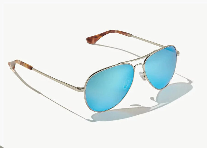 Load image into Gallery viewer, Silver Gloss w/Blue Mirror Glass Lens Bajio Soldado Polarized Sunglasses in Silver Gloss BAJIO
