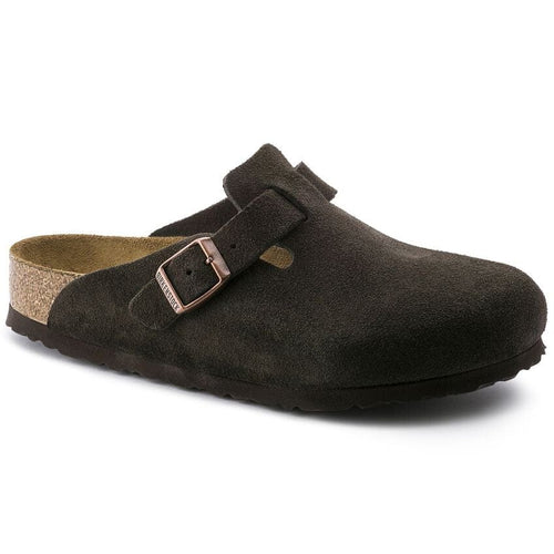 Mocha / 42 Birkenstock Boston Soft Footbed Suede Leather - Men's Birkenstock