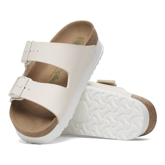 Birkenstock Women's Arizona Platform Vegan in Eggshell Birkenstock Women's Arizona Platform Vegan in Eggshell Birkenstock