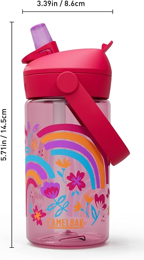 Load image into Gallery viewer, Rainbow Floral Camelbak Thrive Flip Straw Kids 14Oz in Rainbow Floral Camelbak Thrive Flip Straw Kids 14Oz in Rainbow Floral Camelbak Products Inc.
