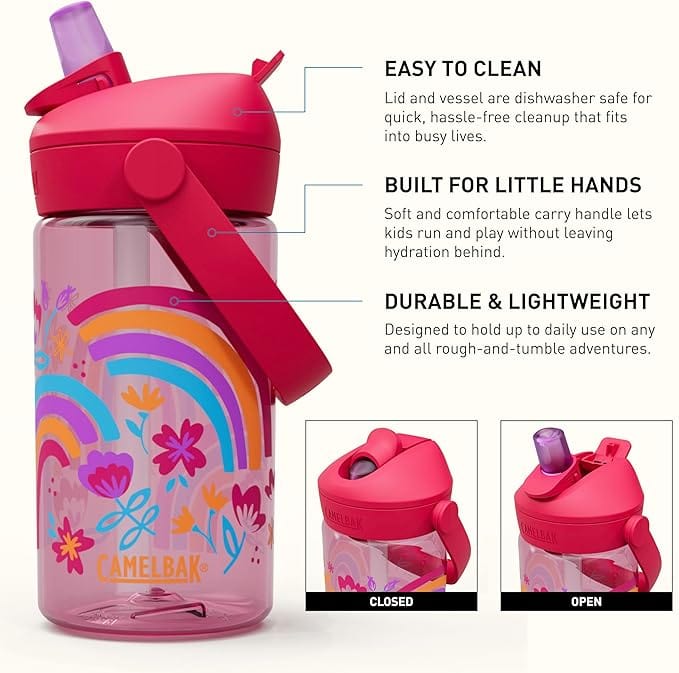 Load image into Gallery viewer, Rainbow Floral Camelbak Thrive Flip Straw Kids 14Oz in Rainbow Floral Camelbak Thrive Flip Straw Kids 14Oz in Rainbow Floral Camelbak Products Inc.
