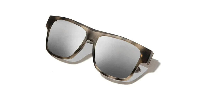 Load image into Gallery viewer, HD Plus Polarized Silver Mirror CAMP Eyewear Cliff Sunglasses Matte Pearl Grey | Walnut CAMP Eyewear
