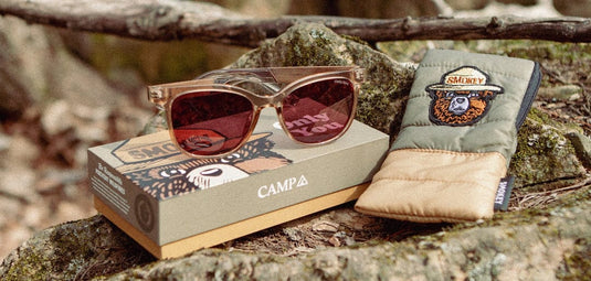 Basic Polarized Rose CAMP Eyewear Cove - Smokey Bear Edition - Desert | Walnut CAMP Eyewear