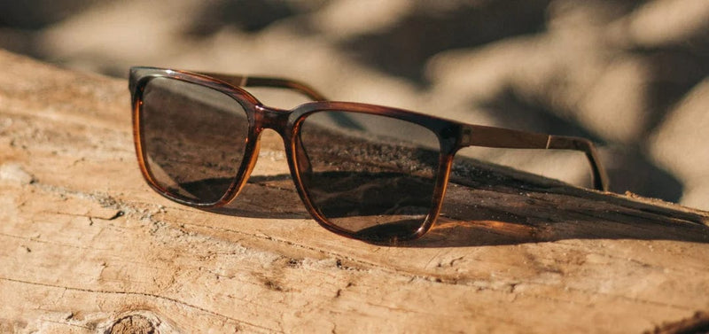 Load image into Gallery viewer, Basic Polarized Grey CAMP Eyewear Crag Sunglasses Tortoise | Walnut CAMP Eyewear
