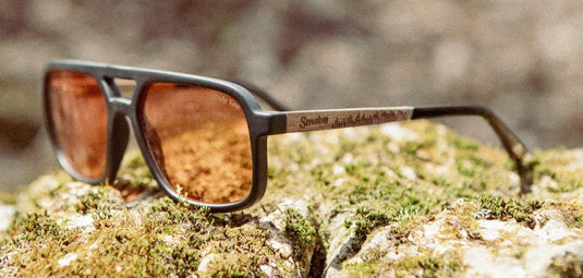 Basic Polarized Amber CAMP Eyewear Glacier - Smokey Bear Edition - Matte Black | Walnut CAMP Eyewear