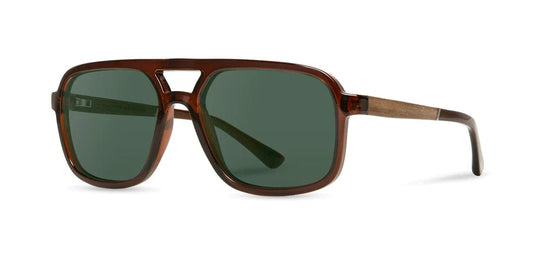 Basic Polarized G15 CAMP Eyewear Glacier Sunglasses Clay | Walnut CAMP Eyewear