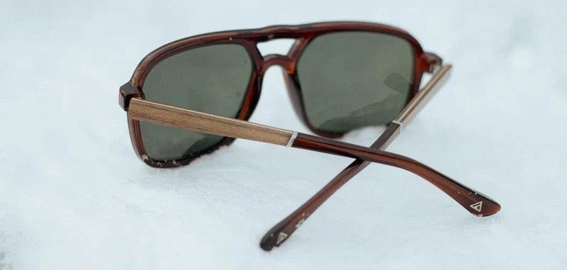 Load image into Gallery viewer, Basic Polarized G15 CAMP Eyewear Glacier Sunglasses Clay | Walnut CAMP Eyewear
