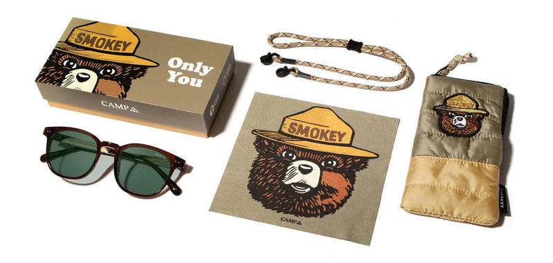 Load image into Gallery viewer, Basic Polarized G15 CAMP Eyewear Topo - Smokey Bear Edition - Clay | Walnut CAMP Eyewear
