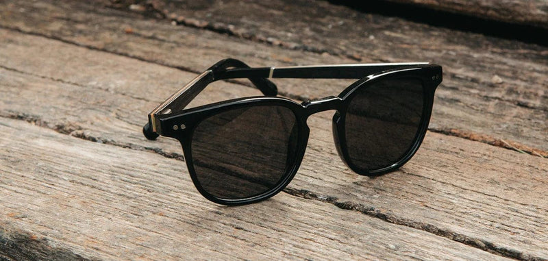 Load image into Gallery viewer, Basic Polarized Grey CAMP Eyewear Topo Sunglasses Black | Ebony CAMP Eyewear

