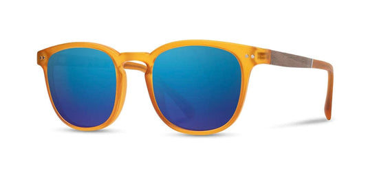 HD Plus Polarized Blue Flash CAMP Eyewear Topo Sunglasses Matte Orange | Walnut CAMP Eyewear