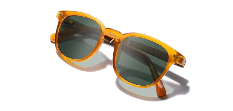 Load image into Gallery viewer, Basic Polarized G15 CAMP Eyewear Topo Sunglasses Matte Orange | Walnut CAMP Eyewear
