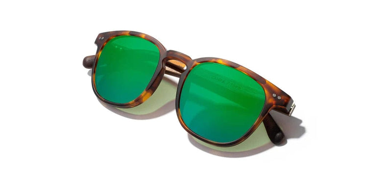 Load image into Gallery viewer, HD Plus Polarized Green Flash CAMP Eyewear Topo Sunglasses Matte Tortoise | Walnut CAMP Eyewear

