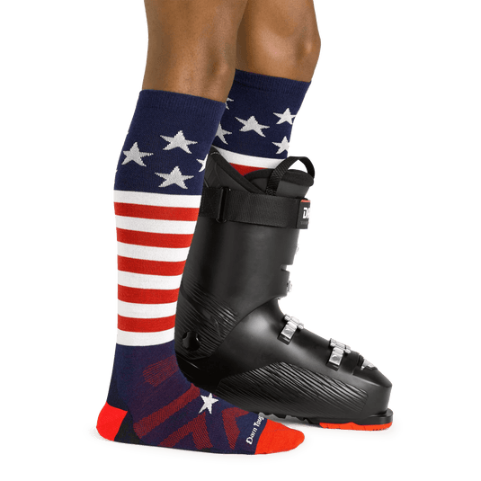 Darn Tough Captain Stripe Light Weight Over-the-Calf Ski Socks - Men's Darn Tough