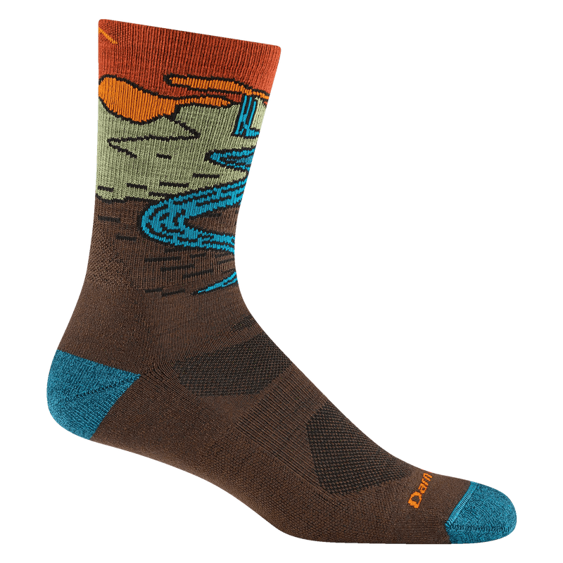 Load image into Gallery viewer, Earth / LRG Darn Tough Chasing Waterfalls Micro Crew Lightweight Hiking Socks - Men&#39;s Darn Tough Chasing Waterfalls Micro Crew Lightweight Hiking Socks - Men&#39;s Darn Tough
