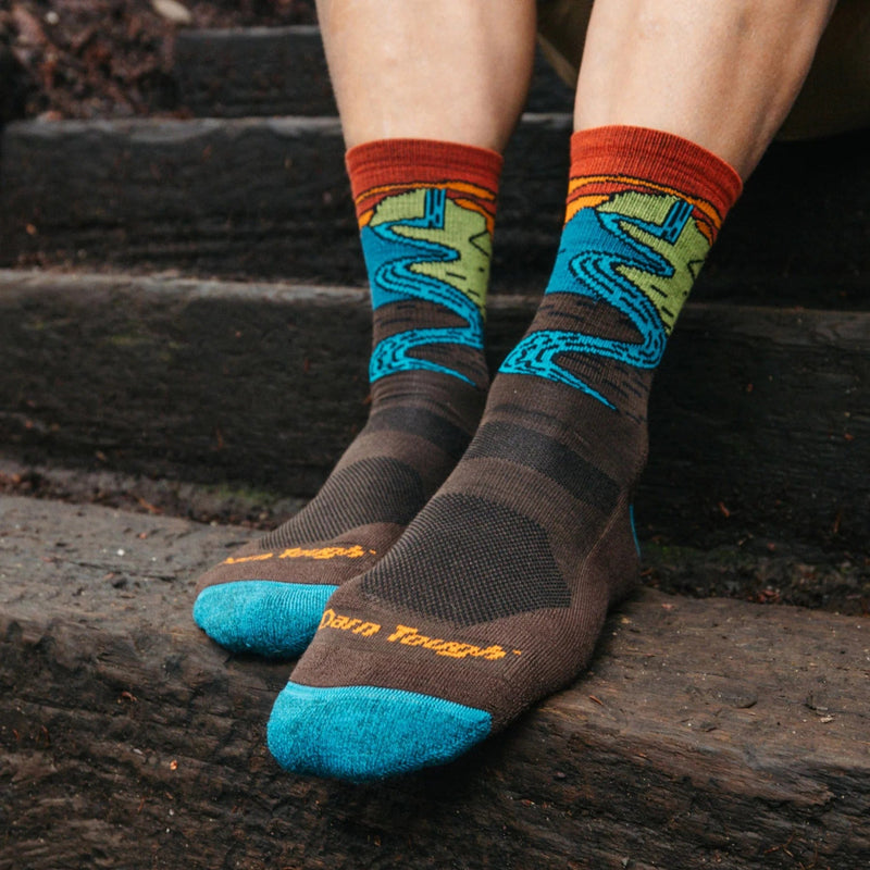 Load image into Gallery viewer, Earth / LRG Darn Tough Chasing Waterfalls Micro Crew Lightweight Hiking Socks - Men&#39;s Darn Tough Chasing Waterfalls Micro Crew Lightweight Hiking Socks - Men&#39;s Darn Tough
