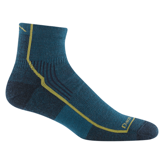 Dark Teal / MED Darn Tough Hiker Quarter Midweight Hiking Socks - Men's Darn Tough
