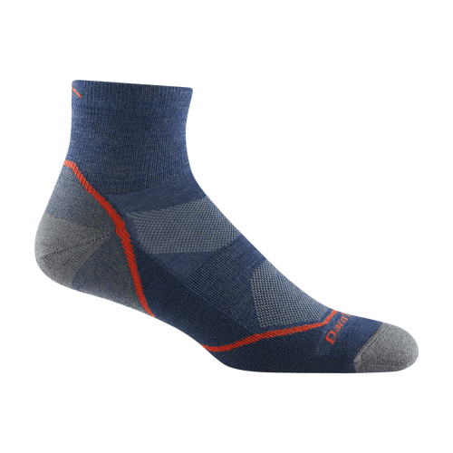 Denim / MED Darn Tough Light Hiker Quarter Lightweight Hiking Sock - Men's Darn Tough Light Hiker Quarter Lightweight Hiking Sock - Men's Darn Tough