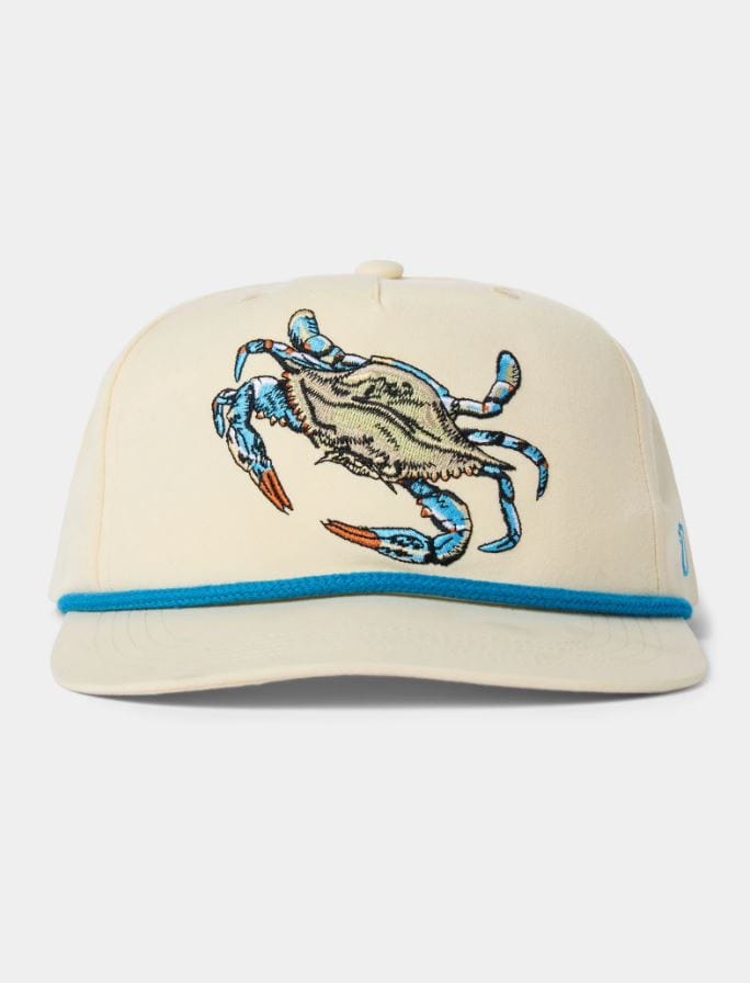 Load image into Gallery viewer, Ivory Duck Camp Blue Crab Hat in Ivort Duck Camp Blue Crab Hat in Ivort Duck Camp
