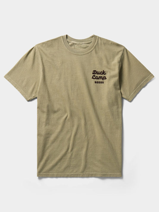 Duck Camp Men's DC Shop Graphic Tee in Vintage Khaki Duck Camp Men's DC Shop Graphic Tee in Vintage Khaki Duck Camp