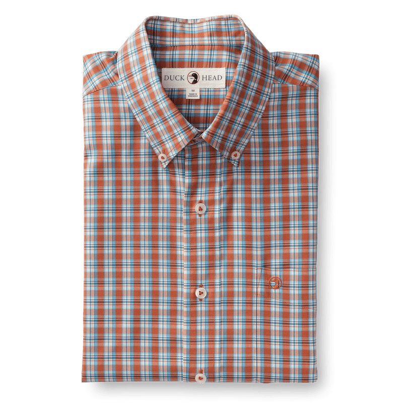 Load image into Gallery viewer, Terracotta / MED Duck Head Arendell Longsleeve Performance Plaid - Men&#39;s DUCK HEAD
