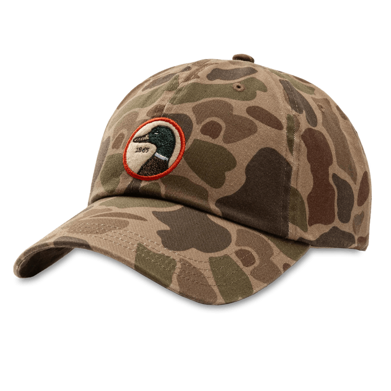 Load image into Gallery viewer, Toasted Khaki Camo Duck Head Circle Patch Twill Hat Duck Head
