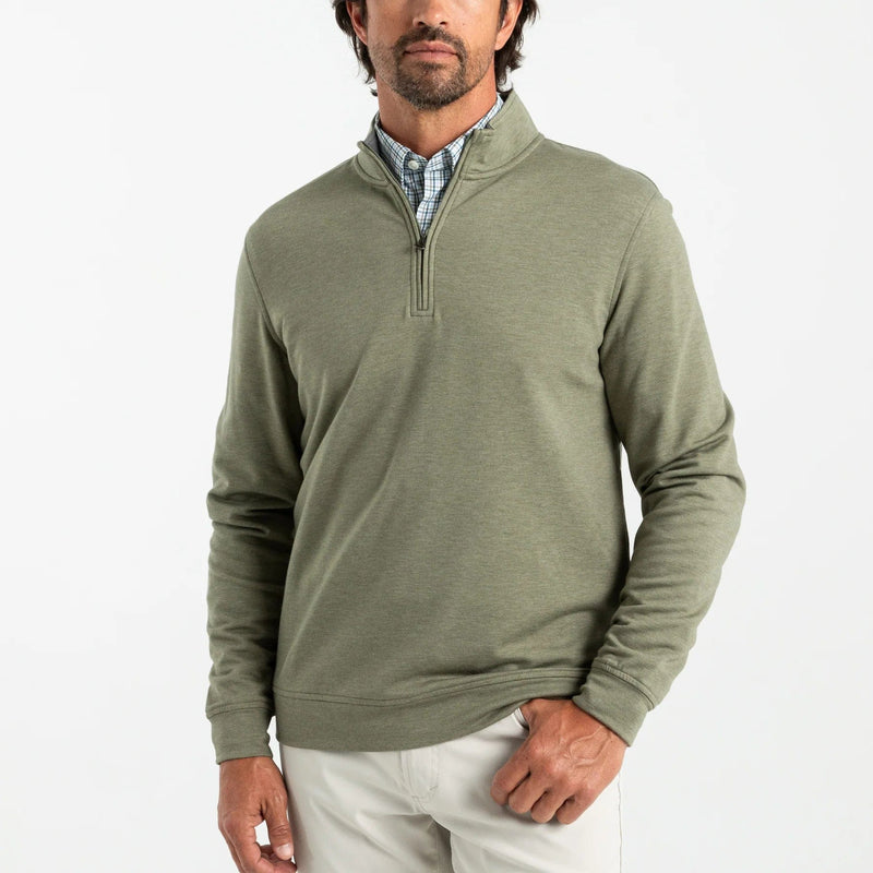 Load image into Gallery viewer, Deep Lichen Olive Heather / SM Duck Head Dunmore 1/4 Zip Pullover - Men&#39;s Duck Head
