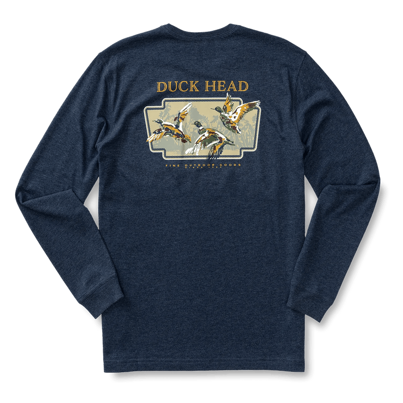 Load image into Gallery viewer, Royal Navy Heather / SM Duck Head Flying Mallard T-Shirt - Men&#39;s Duck Head Flying Mallard T-Shirt - Men&#39;s Duck Head
