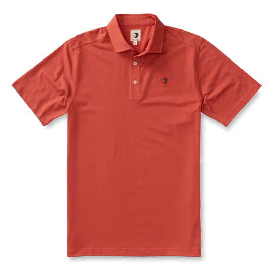 Sunkist Red / MED Duck Head Hayes Performance Logo Polo - Men's Duck Head