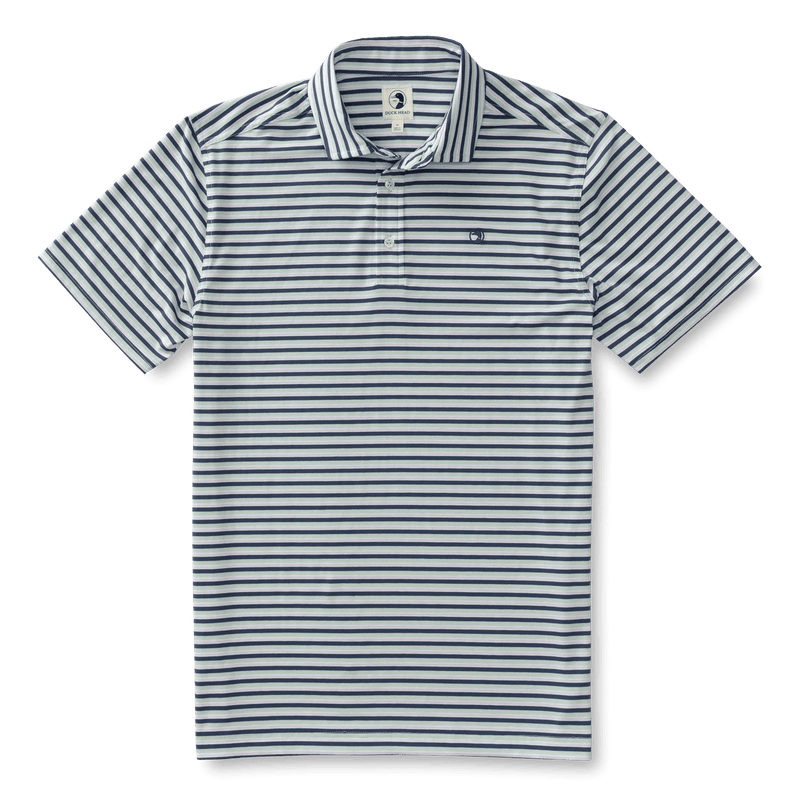 Load image into Gallery viewer, Crown Blue / SM Duck Head Hayes Stripe Performance Polo - Men&#39;s Duck Head
