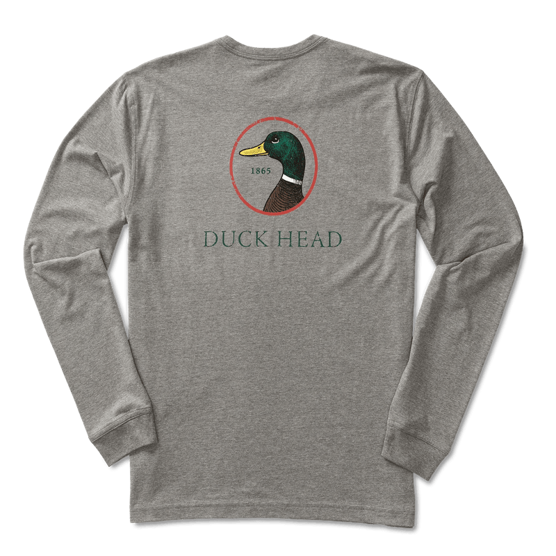 Load image into Gallery viewer, Heather Grey / MED Duck Head Logo Long Sleeve T-Shirt - Men&#39;s Duck Head Logo Long Sleeve T-Shirt - Men&#39;s Duck Head
