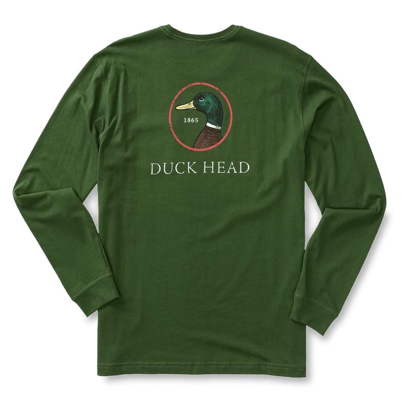 Load image into Gallery viewer, Pine Green / SM Duck Head Logo Long Sleeve T-Shirt - Men&#39;s Duck Head Logo Long Sleeve T-Shirt - Men&#39;s Duck Head
