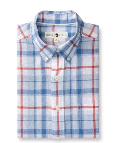 Light Blue / MED Duck Head Men's Long Sleeve Cotton Sport Shirt in Light Blue Duck Head Men's Long Sleeve Cotton Sport Shirt in Light Blue Duck Head
