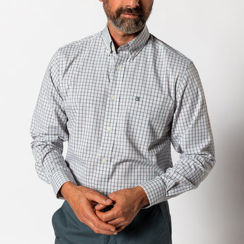 Forest Green / SM Duck Head Men's Long Sleeve Performance Poplin Edison Plaid in Forest Green Duck Head Men's Long Sleeve Performance Poplin Edison Plaid in Forest Green Duck Head