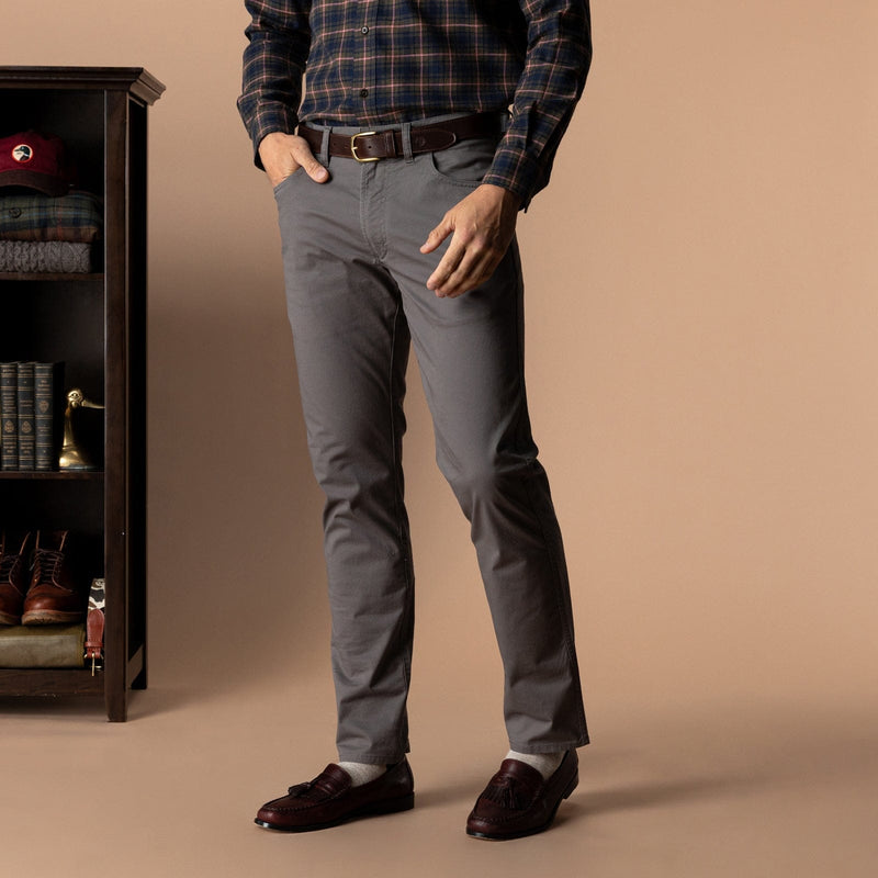 Load image into Gallery viewer, Fossil Gray / 30W 30L Duck Head Men's Shoreline Five-Pocket Pant Duck Head Men's Shoreline Five-Pocket Pant | Backpacker Duck Head
