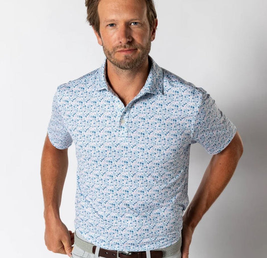 Duck Head Men's Short Sleeve Long Drive Performance Polo in Pastel Pink Duck Head Men's Short Sleeve Long Drive Performance Polo in Pastel Pink Duck Head