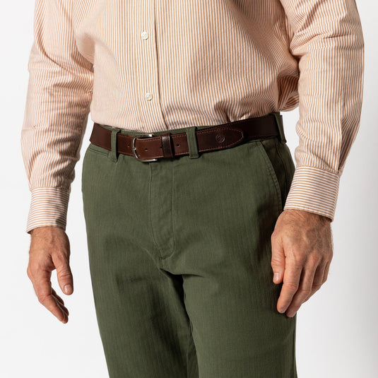 Duck Head Men's Wool Herringbone Gold School Chino in Duck Green Duck Head Men's Wool Herringbone Gold School Chino in Duck Green Duck Head