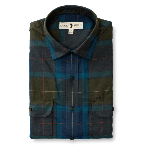 Dark Forest Green / SM Duck Head Performance Flannel Sport Shirt Holman Plaid - Men's Duck Head Performance Flannel Sport Shirt Holman Plaid - Men's Duck Head