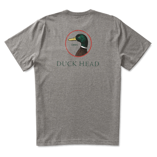 Heather Grey / MED Duck Head Short Sleeve Logo T-Shirt - Men's Duck Head