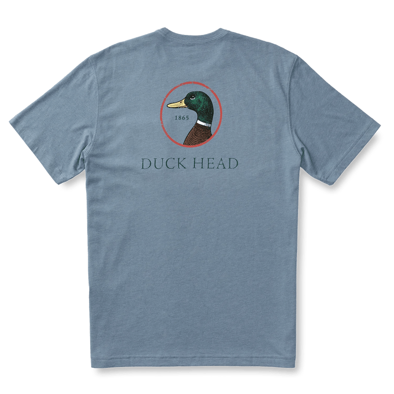 Load image into Gallery viewer, Stone Blue Heather / SM Duck Head Short Sleeve Logo T-Shirt - Men&#39;s Duck Head
