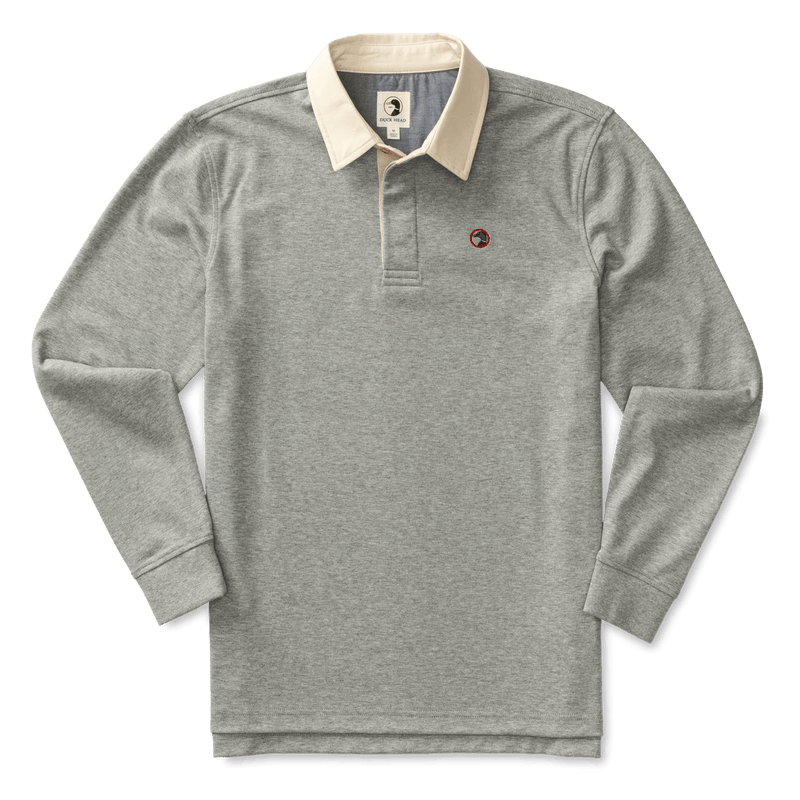 Load image into Gallery viewer, Quarry Grey Heather / MED Duck Head Solid Legacy Rugby Shirt - Men&#39;s Duck Head
