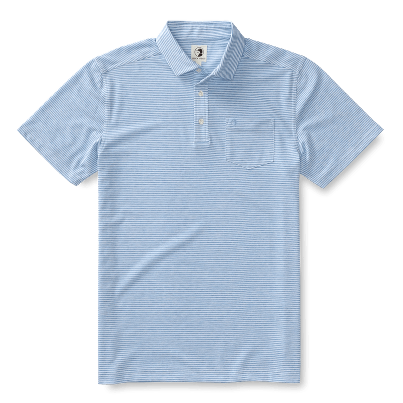 Load image into Gallery viewer, Imperial Blue Heather / SM Duck Head Summerford Stripe Polo - Men&#39;s Duck Head
