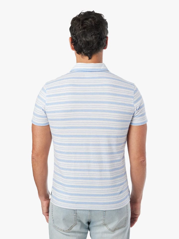 Load image into Gallery viewer, Fair Harbor Kismet Polo in Denim Blue Stripe Fair Harbor Kismet Polo in Denim Blue Stripe Fair Harbor
