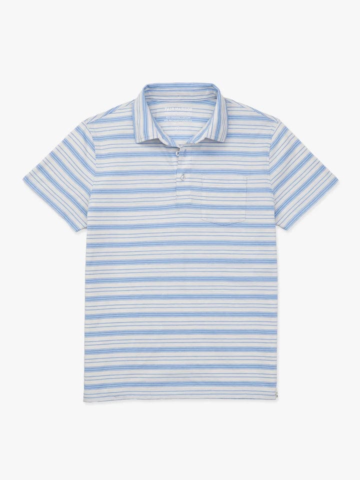 Load image into Gallery viewer, Denim Blue Stripe / SM Fair Harbor Kismet Polo in Denim Blue Stripe Fair Harbor Kismet Polo in Denim Blue Stripe Fair Harbor
