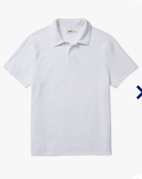 Load image into Gallery viewer, White / SM Fair Harbor Men&#39;s Ravello Terry Polo Short Sleeve Fair Harbor Men&#39;s Ravello Terry Polo Short Sleeve Fair Harbor

