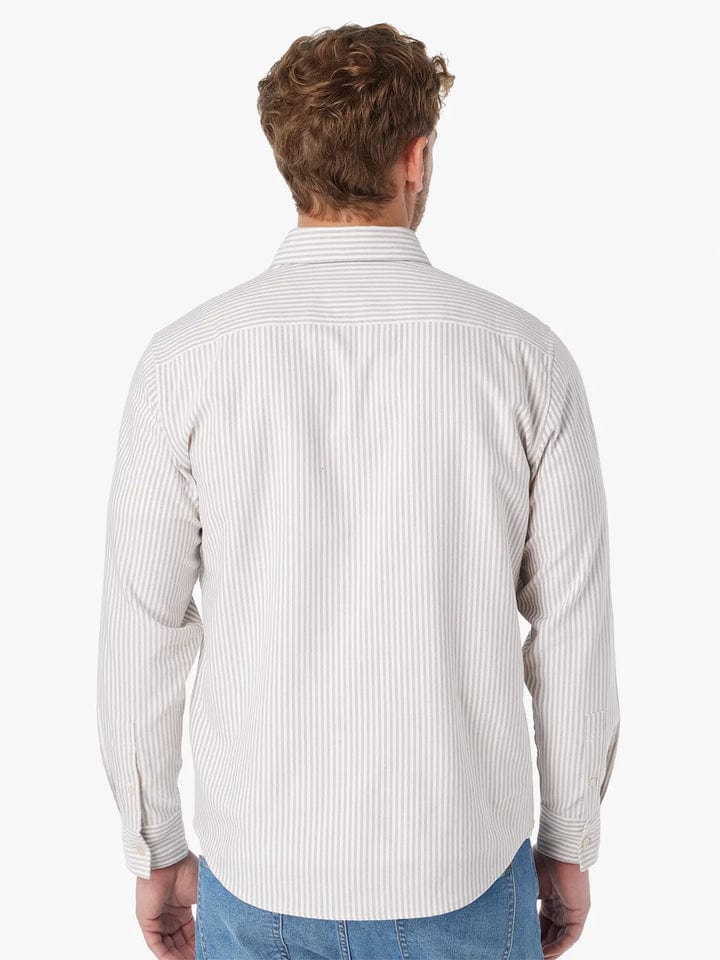 Load image into Gallery viewer, Fair Harbor Men&#39;s Salty Oxford Shirt in Oak Stripe Fair Harbor Men&#39;s Salty Oxford Shirt in Oak Stripe Fair Harbor
